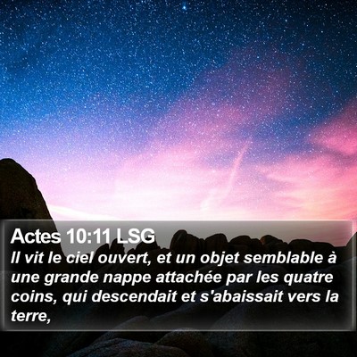 Actes 10:11 LSG Bible Verse Image