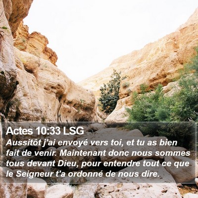 Actes 10:33 LSG Bible Verse Image