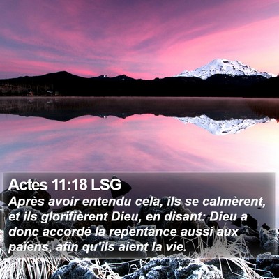 Actes 11:18 LSG Bible Verse Image