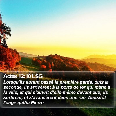 Actes 12:10 LSG Bible Verse Image
