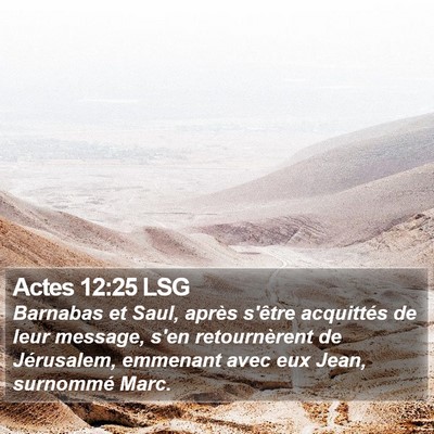 Actes 12:25 LSG Bible Verse Image