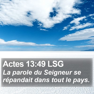 Actes 13:49 LSG Bible Verse Image