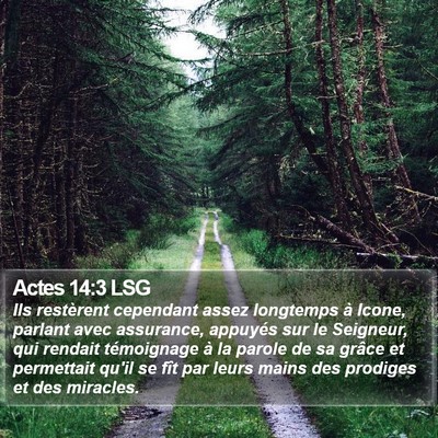 Actes 14:3 LSG Bible Verse Image