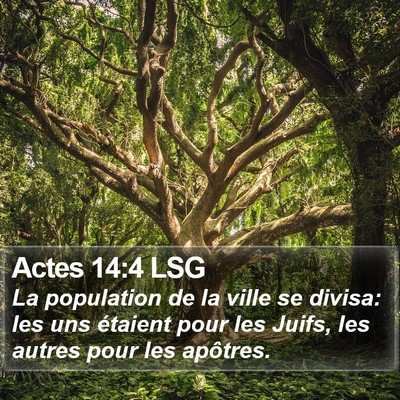Actes 14:4 LSG Bible Verse Image