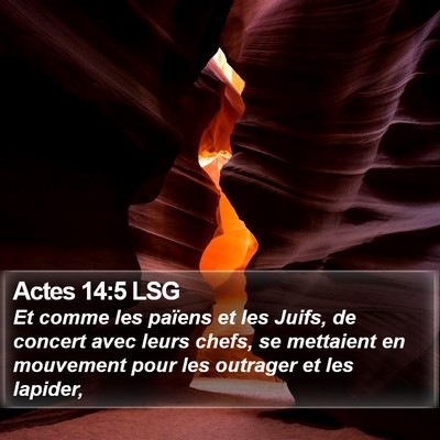 Actes 14:5 LSG Bible Verse Image