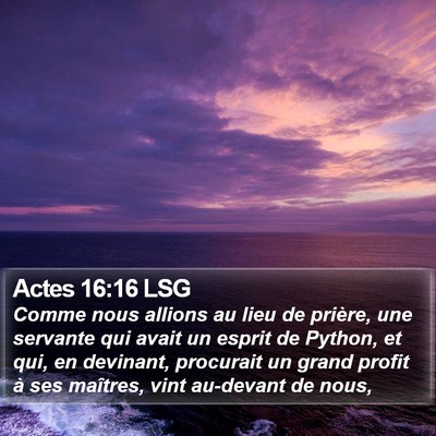 Actes 16:16 LSG Bible Verse Image