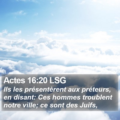 Actes 16:20 LSG Bible Verse Image