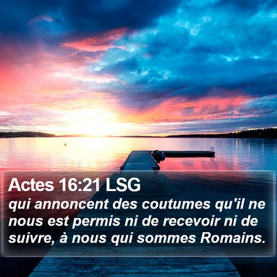 Actes 16:21 LSG Bible Verse Image