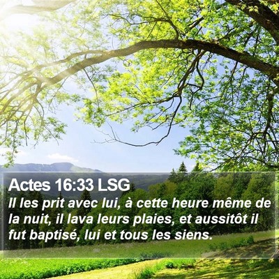 Actes 16:33 LSG Bible Verse Image