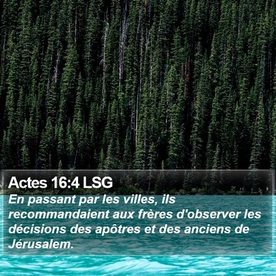 Actes 16:4 LSG Bible Verse Image
