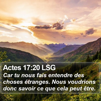 Actes 17:20 LSG Bible Verse Image