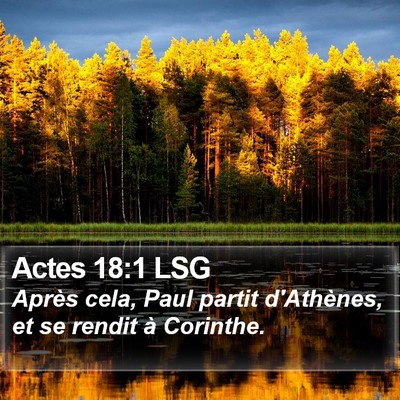 Actes 18:1 LSG Bible Verse Image