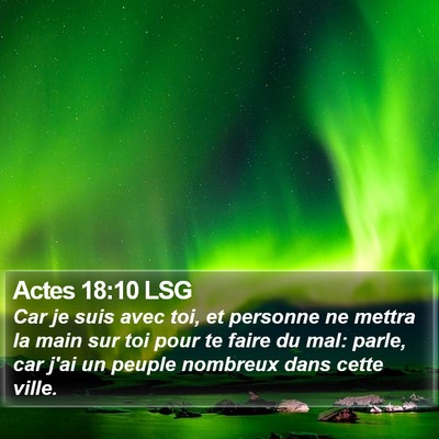 Actes 18:10 LSG Bible Verse Image