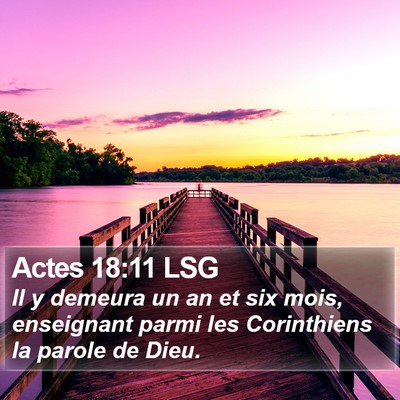 Actes 18:11 LSG Bible Verse Image