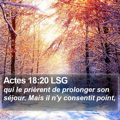 Actes 18:20 LSG Bible Verse Image