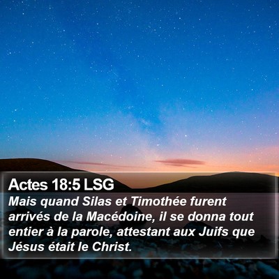 Actes 18:5 LSG Bible Verse Image