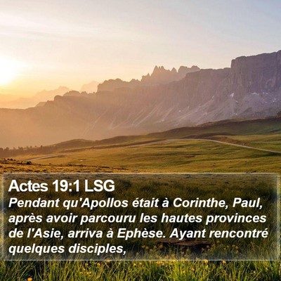 Actes 19:1 LSG Bible Verse Image