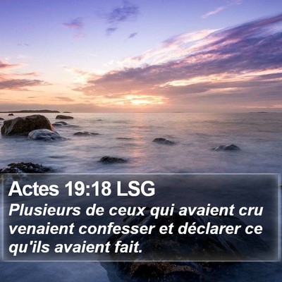 Actes 19:18 LSG Bible Verse Image