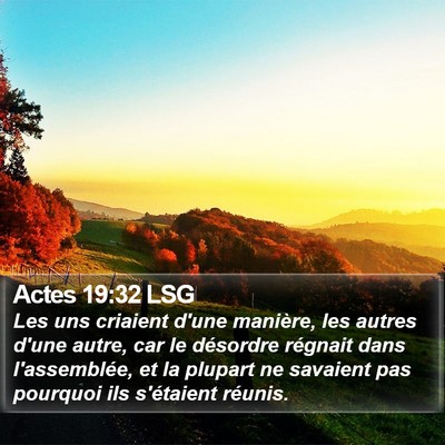 Actes 19:32 LSG Bible Verse Image
