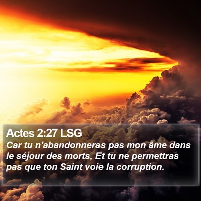 Actes 2:27 LSG Bible Verse Image