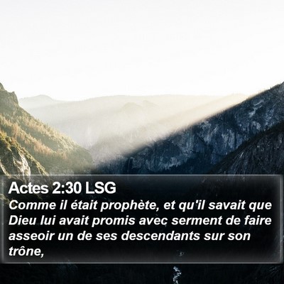Actes 2:30 LSG Bible Verse Image