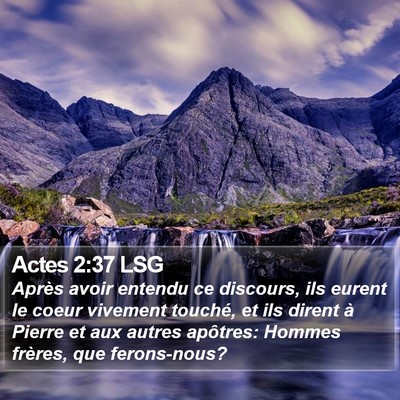 Actes 2:37 LSG Bible Verse Image
