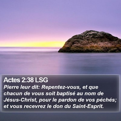 Actes 2:38 LSG Bible Verse Image
