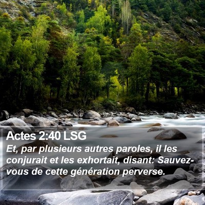 Actes 2:40 LSG Bible Verse Image