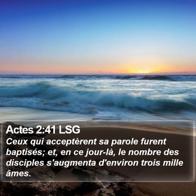 Actes 2:41 LSG Bible Verse Image