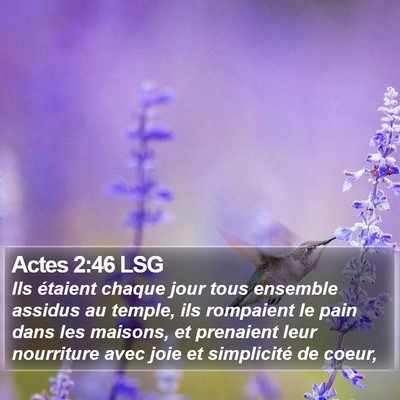 Actes 2:46 LSG Bible Verse Image
