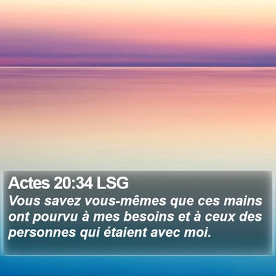 Actes 20:34 LSG Bible Verse Image