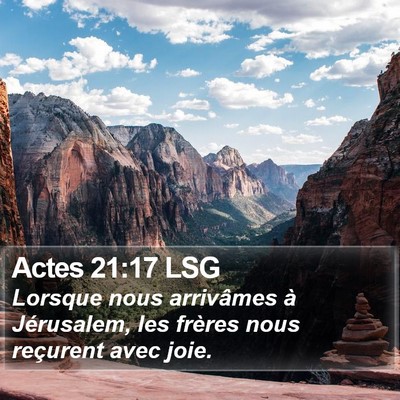 Actes 21:17 LSG Bible Verse Image