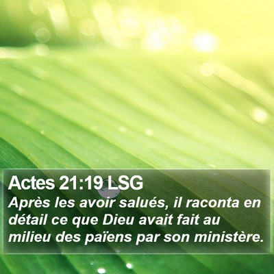 Actes 21:19 LSG Bible Verse Image