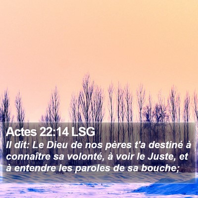 Actes 22:14 LSG Bible Verse Image