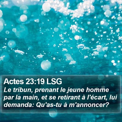Actes 23:19 LSG Bible Verse Image