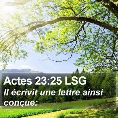 Actes 23:25 LSG Bible Verse Image