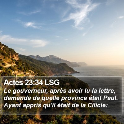 Actes 23:34 LSG Bible Verse Image