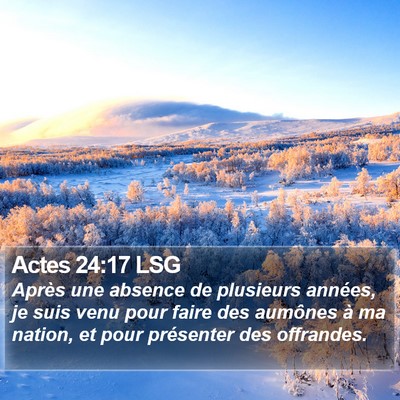 Actes 24:17 LSG Bible Verse Image