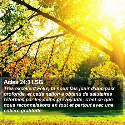 Actes 24:3 LSG Bible Verse Image