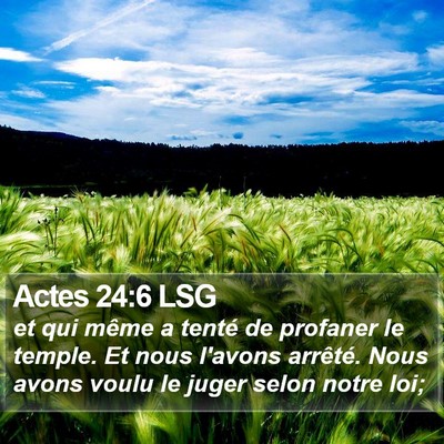 Actes 24:6 LSG Bible Verse Image