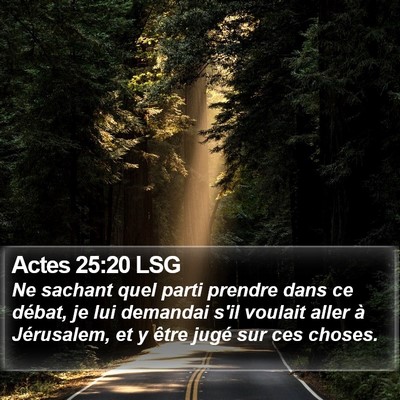 Actes 25:20 LSG Bible Verse Image