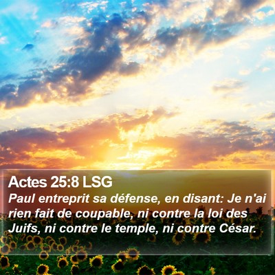 Actes 25:8 LSG Bible Verse Image