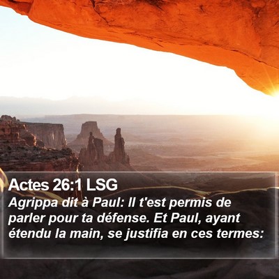 Actes 26:1 LSG Bible Verse Image