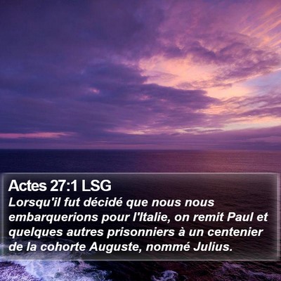 Actes 27:1 LSG Bible Verse Image