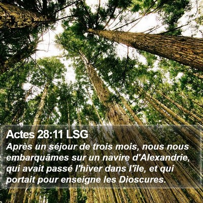 Actes 28:11 LSG Bible Verse Image