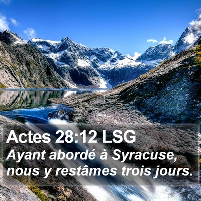 Actes 28:12 LSG Bible Verse Image