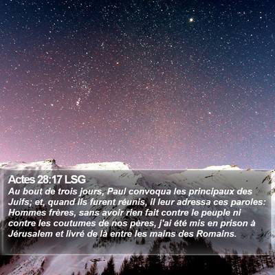 Actes 28:17 LSG Bible Verse Image