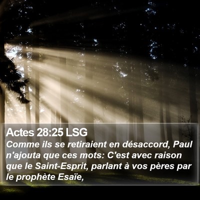 Actes 28:25 LSG Bible Verse Image