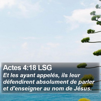 Actes 4:18 LSG Bible Verse Image