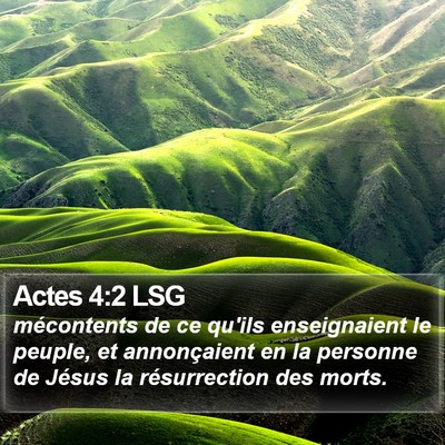 Actes 4:2 LSG Bible Verse Image